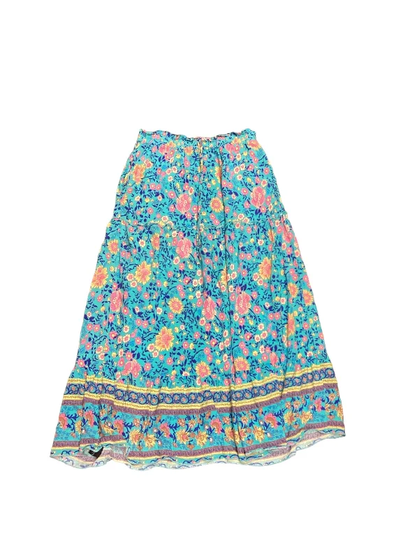 Floral Print Skirt Maxi Clothes Mentor, Size M