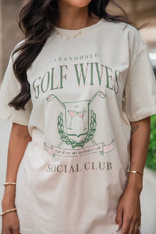 Golf Wives Social Club Ivory Oversized Graphic Tee