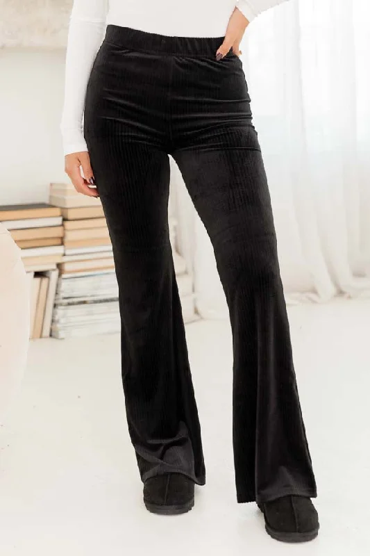 Snuggle Season Ribbed Black Flare Leggings FINAL SALE