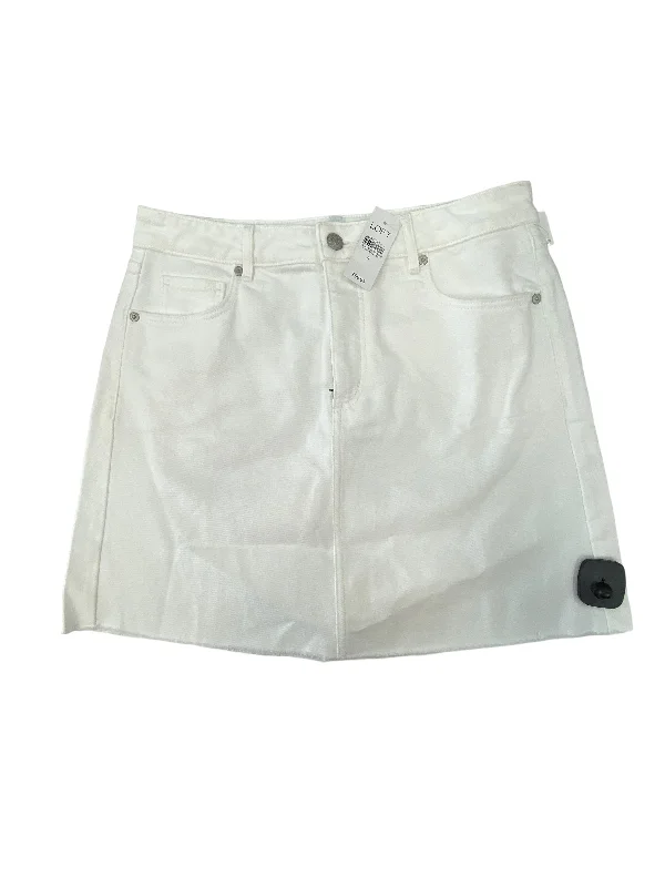 White Denim Skirt Mini & Short Loft, Size 8