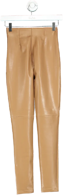 Abercrombie & Fitch Tan Faux Leather Leggings UK XXS