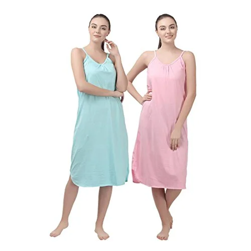 BLAZON Women Nighty Set of 2 (Pink, Blue)