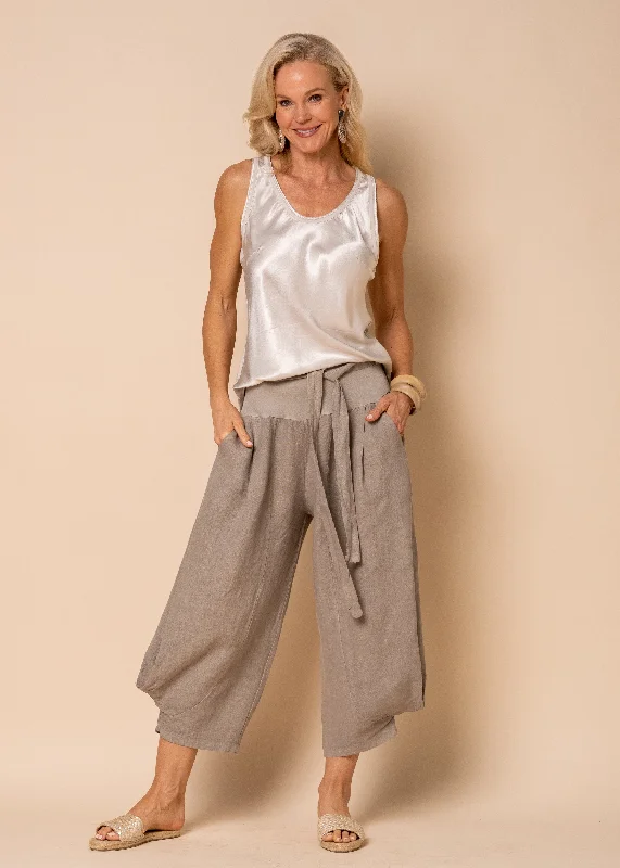 Addison Linen Pants in Mocha