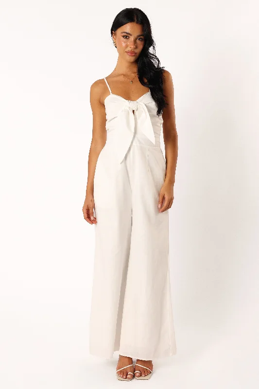 Christina Linen Jumpsuit - White