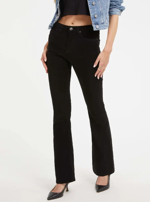 Eco High-Rise Sexy Flare Velvet Pants in Black Wash