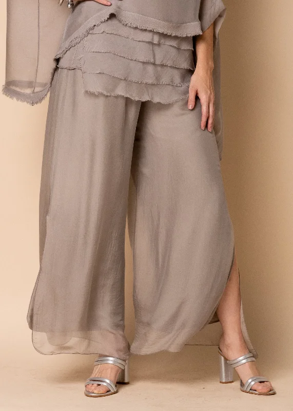 Gia Silk Pants in Mocha