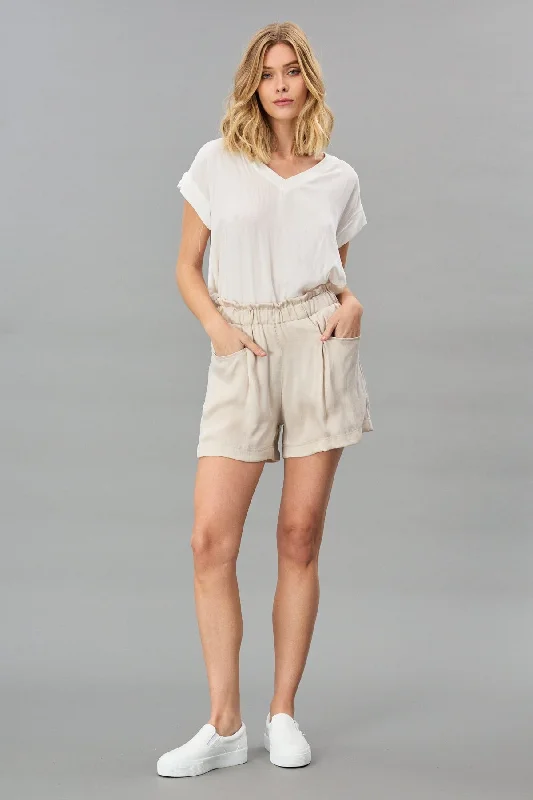 Textured Satin Shorts